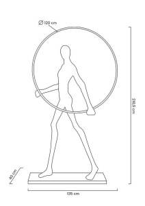 LAMPADAR EXCLUSIVIST 218CM, HUMAN ROUND, FIBRA DE STICLA SI LED - Img 2