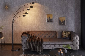 LAMPADAR FIVE LIGHTS NEGRU/AURIU 210CM DIN METAL COD 22967