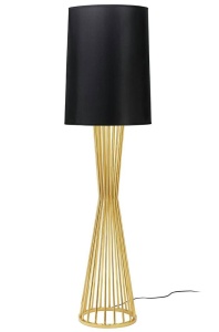 LAMPADAR HOLMES, AURIU/NEGRU, DIN OTEL CARBON SI TEXTIL SATINAT, STIL MODERN