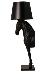 LAMPADAR KON HORSE STAND S, NEGRU, DIN FIBRA DE STICLA, MARMURA SI TEXTIL, STIL MODERN, B2