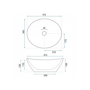 LAVOAR PE BLAT BASARO ATENA 41 CM, DIN CERAMICA, CALITATE SUPERIOARA, REA - Img 3