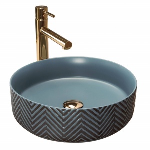 LAVOAR REA ASHLEY, ALBASTRU, 40 CM, MONTAJ PE BLAT, DIN CERAMICA, CALITATE SUPERIOARA, REA