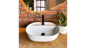 LAVOAR REA AURA, ALB, 50,5 CM, DIN CERAMICA, CALITATE SUPERIOARA - Img 5