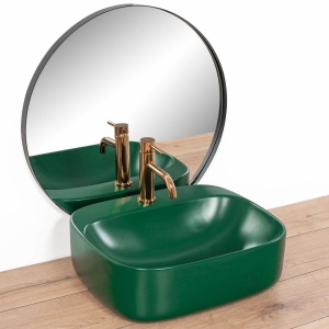 LAVOAR REA LUIZA, 50CM, VERDE MAT, MONTAJ PE BLAT, DESIGN DEOSEBIT, CALITATE SUPERIOARA, REA - Img 2