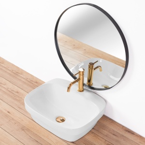 LAVOAR REA MARIKA, 50CM, ALB, DESIGN MODERN, MONTAJ PE BLAT, CALITATE SUPERIOARA, REA - Img 2