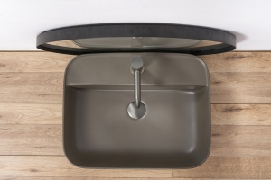 LAVOAR REA MARTINA, 51CM, GRI MAT, MONTAJ PE BLAT, DESIGN DEOSEBIT, CALITATE SUPERIOARA, REA