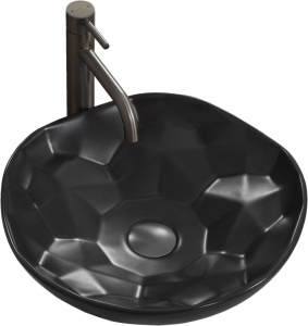 LAVOAR REA PARIS, NEGRU, 41 CM, DESIGN MODERN, MONTAJ PE BLAT, CALITATE SUPERIOARA, REA - Img 3
