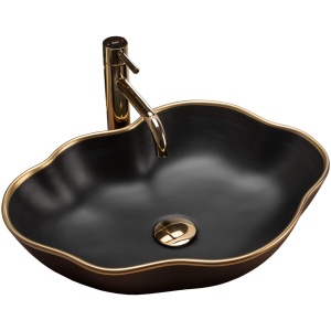 LAVOAR REA PEARL, AURIU/NEGRU MAT, 51,5 CM, DIN CERAMICA, CALITATE SUPERIOARA - Img 5