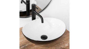 LAVOAR REA SOFIA, ALB/NEGRU, 41 CM, DIN CERAMICA, CALITATE SUPERIOARA - Img 3