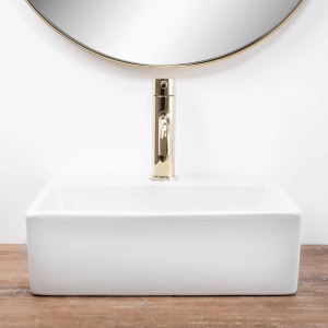 LAVOAR REA TRENDY , 39 CM, ALB, MONTAJ PE BLAT, DESIGN DEOSEBIT, CALITATE SUPERIOARA, REA - Img 4