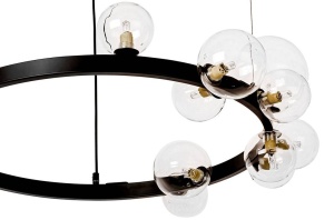 LUSTRA ALURE 85, NEGRU/TRANSPARENT, DIN METAL SI STICLA, STIL MODERN - Img 5