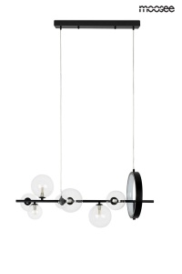 LUSTRA ALURE LINE 90, NEAGRA, CONFECTIONATA DIN METAL SI STICLA, STIL MODERN - Img 2