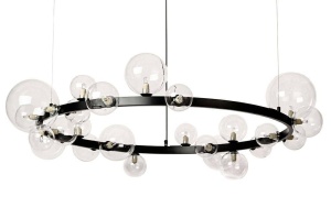 LUSTRA ALURE, NEGRU/TRANSPARENT, DIN METAL SI STICLA, STIL MODERN, B2