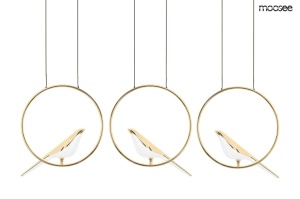 LUSTRA BIRD LINE AURIE, CONFECTIONATA DIN ACRIL SI METAL, STIL MODERN