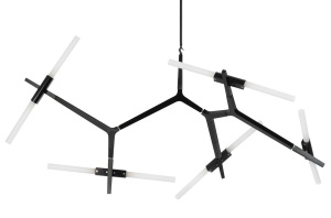 LUSTRA CANDELABR 10, CONFECTIONATA DIN ALUMINIU, NEAGRA, STIL MODERN