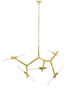 LUSTRA CANDELABR 10, DIN ALUMINIU, AURIE, STIL MODERN - Img 3