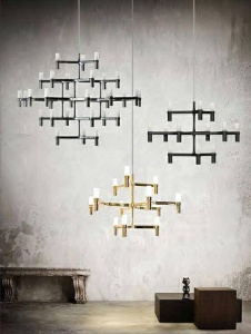 LUSTRA CU LED-URI ATOMIC, AURIE, DIN METAL, STIL MODERN - Img 8