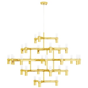 LUSTRA CU LED-URI ATOMIC GRANDE, AURIE, DIN METAL, STIL MODERN - Img 2