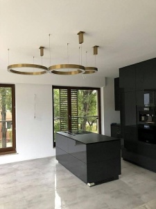LUSTRA CU LED-URI RING 80, AURIU, DIN METAL, STIL MODERN - Img 6