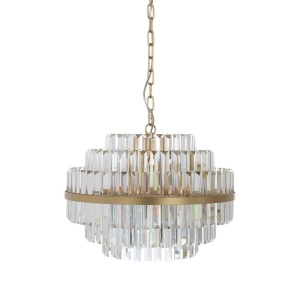 LUSTRA DESIRE AURIU PERIAT, HL-0138, CONFECTIONATA DIN METAL SI CRISTAL, STIL MODERN