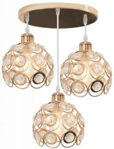 LUSTRA ELEGANT CRYSTAL GOLD APP211-3CPR, 20x30 cm, AURIU, DIN METAL, STIL MODERN, TU