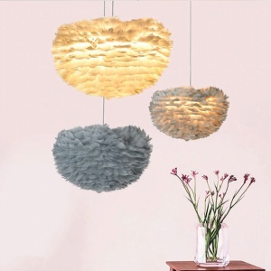 LUSTRA FEATHER WHITE APP334-3CP, 35x20x100 cm, ALB, DIN METAL SI PENE, STIL MODERN, TU - Img 4