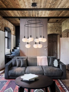 LUSTRA GLOBAL, CU LED SI TELECOMANDA INCLUSA, DIN METAL SI STICLA OPAL, STIL VINTAGE SCHULLER