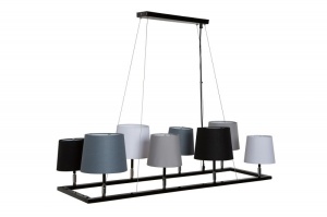 LUSTRA LEVELS III CU 8 BECURI SI ABAJURURI ALB/NEGRU/GRI 38823 DESIGN MODERN - Img 6