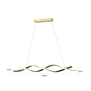 LUSTRA LORINE AURIU PERIAT, HL-0138, CONFECTIONATA DIN ALUMINIU SI FIER, STIL MODERN - Img 2