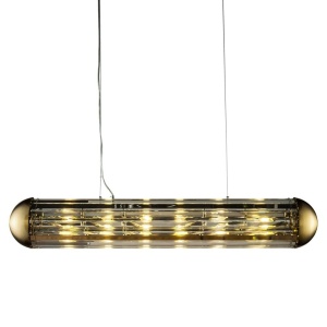 LUSTRA MILA, HL-0165 BRONZ, CONFECTIONATA DIN METAL SI CRISTAL, STIL MODERN