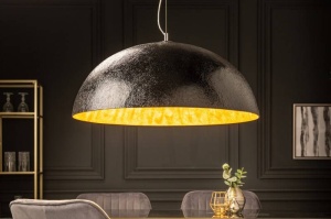 LUSTRA MODERNA 70CM, GLOW , COD 10719, STIL MODERN, REALIZATA DIN METAL IN NEGRU/AURIU