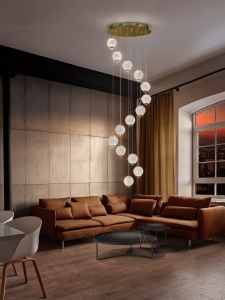 LUSTRA/PLAFONIERA AUSTRAL, 50 CM, AURIU/TRANSPARENT, DIN METAL SI ACRIL OPTIC, STIL MODERN