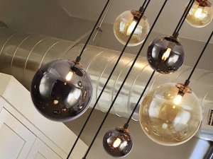 LUSTRA/PLAFONIERA DARK, 55 CM, MULTICOLORA, DIN METAL SI STICLA, STIL MODERN - Img 3