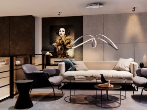 LUSTRA/PLAFONIERA LIA, 85 CM, CROM/OPAL, DIN OTEL, ALUMINIU SI SILICON, STIL MODERN - Img 2