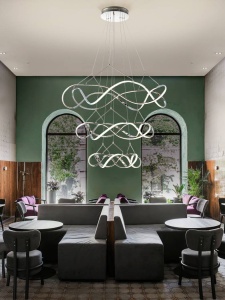 LUSTRA/PLAFONIERA MOLLY, SCHULLER, CU TELECOMANDA, 130/340 CM, CROM/OPAL, DIN METAL, ALUMINIU SI SILICON, STIL MODERN