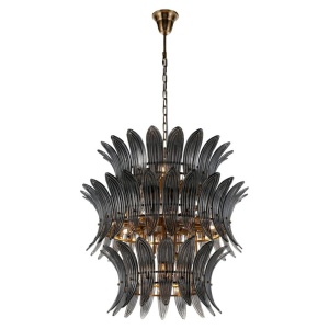 LUSTRA SALINA SMOKE, HL-0161, CONFECTIONATA DIN METAL SI STICLA, STIL MODERN - Img 2