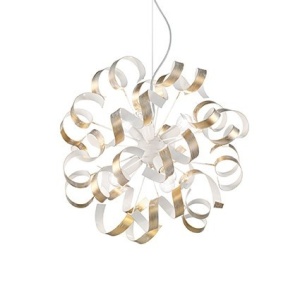 LUSTRA VORTEX SP6, ALB/AURIU, DIN METAL, STIL MODERN