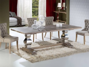 MASA 240CM, ANTICA, COD 591684, METAL SI LEMN MASIV, DESIGN RETRO