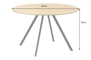 MASA DE DINING ROTUNDA, ATELIER 120CM, FURNIR LEMN, MELAMINA SI METAL, ASPECT NATUR, ARTIM GROUP SELECTION - Img 5
