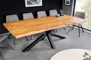 MASA DE SUFRAGERIE, WILD 200CM, LEMN DE SALCAM SI METAL, NATUR/NEGRU