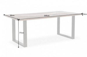 MASA DIN LEMN MASIV DE STEJAR 160CM WOTAN 37883 DESIGN VINTAGE INDUSTRIAL
