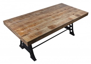 MASA DINING 200CM, INDUSTRIAL, DIN LEMN MASIV MANGO, COD 40514, ASPECT RETRO - Img 1