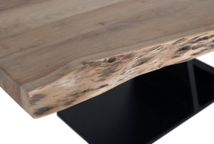 MASA DINING 200CM, NATUR/NEGRU, LEMN MASIV DE ACACIA SI METAL, GINER Y COLOMER - Img 4