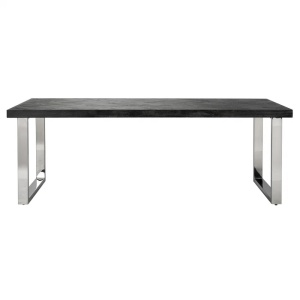 MASA DINING BLACKBONE, 220 CM, NEGRU RUSTIC/CROM, DIN STEJAR SI METAL, RICHMOND INTERIORS