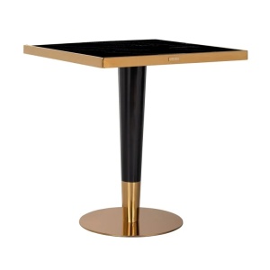 MASA DINING CAN ROCA, 70X70 CM, EFECT DE MARMURA NEAGRA/AURIU , DIN MARMURA ARTIFICIALA SI METAL, RICHMOND INTERIORS