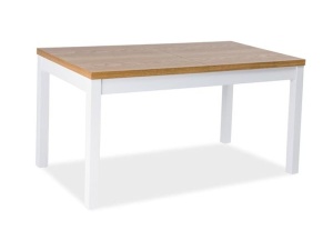MASA DINING EXTENSIBILA KENT II 150/195 ALB/STEJAR STIL SCANDINAV - Img 1