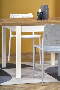 MASA DINING EXTENSIBILA TIAGO 2, STEJAR CRAFT/ALB, 140/220 CM, BLAT DIN MDF SI PICIOARE DIN MDF LAMINAT, STIL CLASIC - Img 2