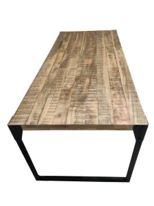 MASA DINING, FACTORY 160CM, COD 40545, DIN LEMN MANGO, DESIGN RETRO - Img 3