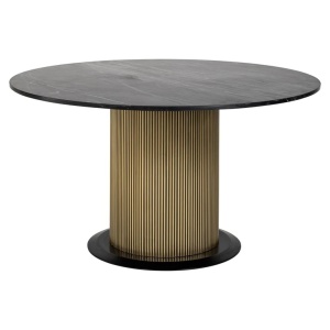 MASA DINING IRONVILLE, 140 CM, EFECT DE MARMURA NEAGRA/AURIU ANTICHIZAT, DIN MARMURA SI METAL, RICHMOND INTERIORS - Img 4