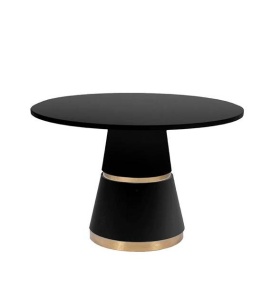 MASA DINING MENTONA, NEGRU/AURIU, 120 CM, BLAT DIN MDF SI PICIOR DIN METAL, STIL MODERN, ATR